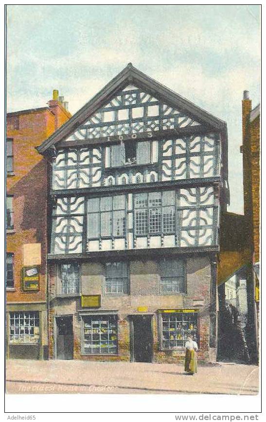 The Oldest House In Chester, W. Woman In Front C 1905-1910 State Publishing Co, Liverpool - Chester