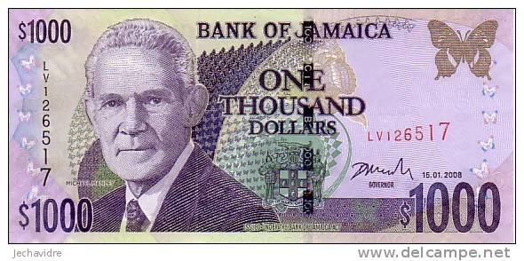 JAMAÏQUE  1 000 Dollars  Daté Du 15-01-2008    Pick 86     ***** BILLET  NEUF ***** - Jamaique
