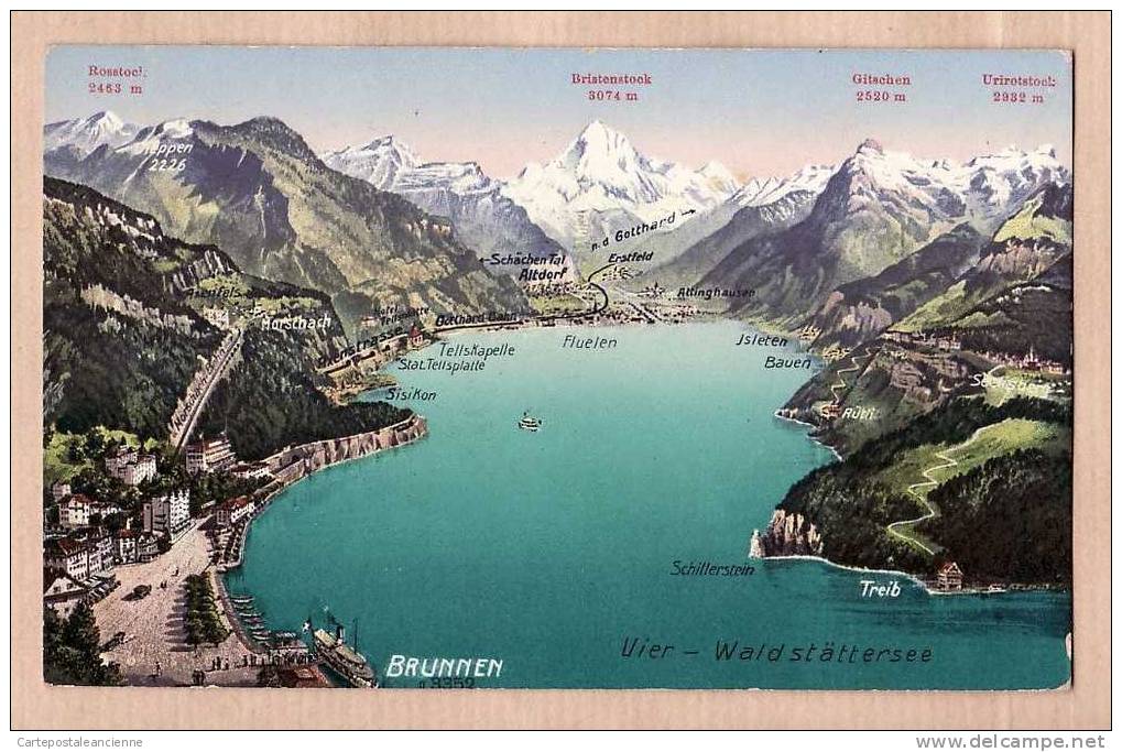 BRUNNEN VIER WALD STRATTERSEE 1910s ¤ Litho Color PHOTOGLOB N° 8352 ¤ SUISSE SWITZERLAND SCHWIEZ ZWITSERLAND ¤8576A - Wald