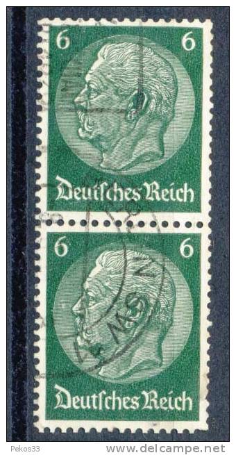 Deutschland DEUTSCHES REICH - Mi.Nr.: 484  - Gestempelt - Senkrechtes Paar - Gebraucht