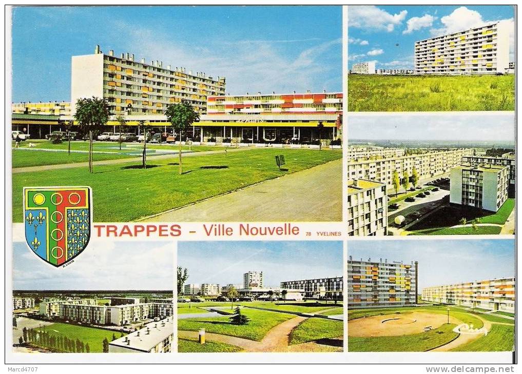 TRAPPES 78 Carte Mutivues Sur La Ville Editions Cim Véritable Photo - Trappes