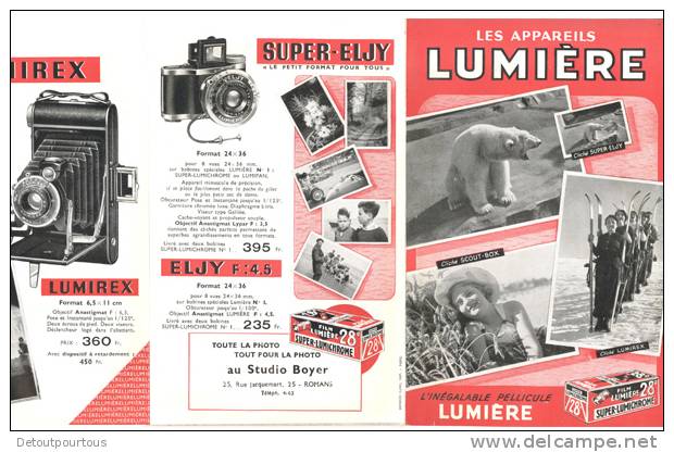 Prospectus Appareils Photo LUMIERE Box Scout Lumirex Lumix Sterelux Eljy - Fotoapparate