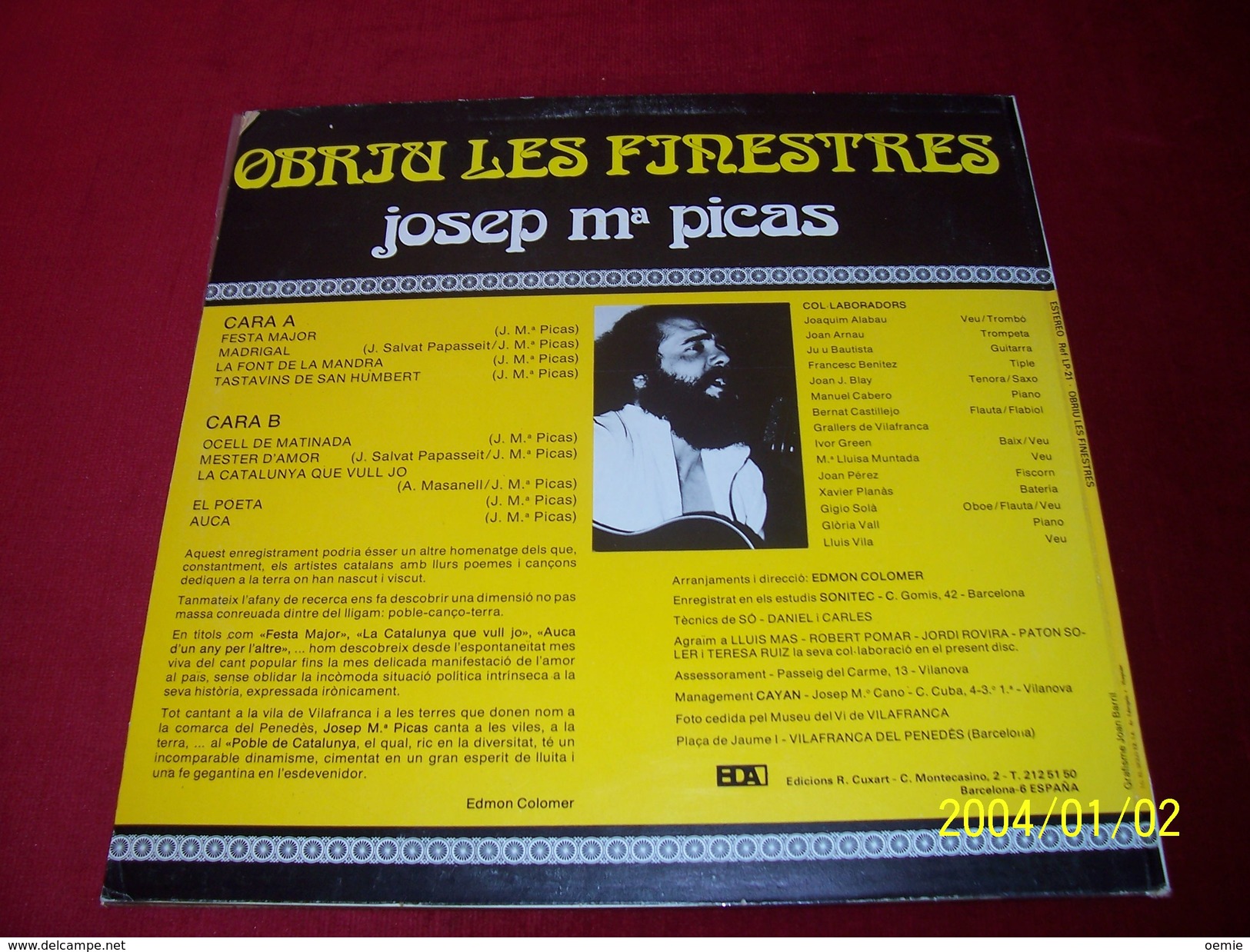 OBRIU LES FINESTRES CATALAN   JOSEP  MA   PICAS - Other - Spanish Music