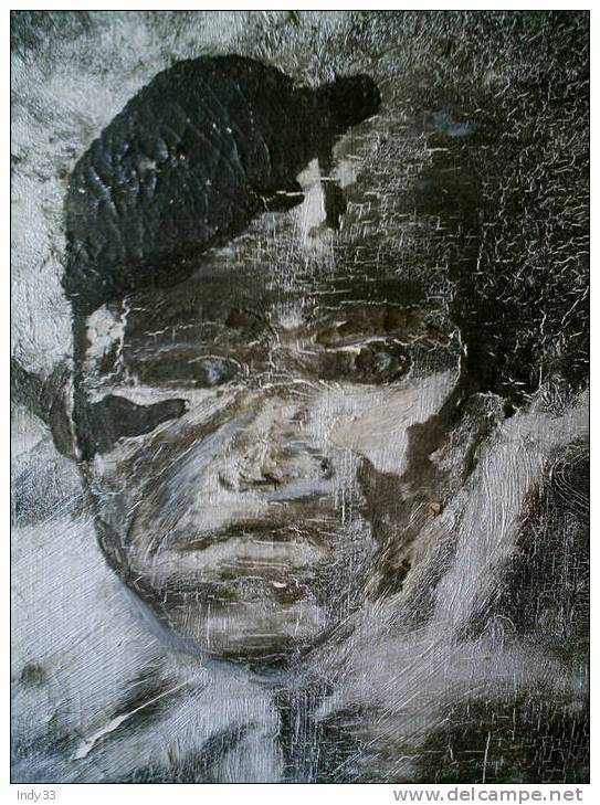 - TETE D´HOMME . HUILE SUR TOILE AVEC TECHNIQUES MIXTES .  NON SIGNEE - Andere & Zonder Classificatie