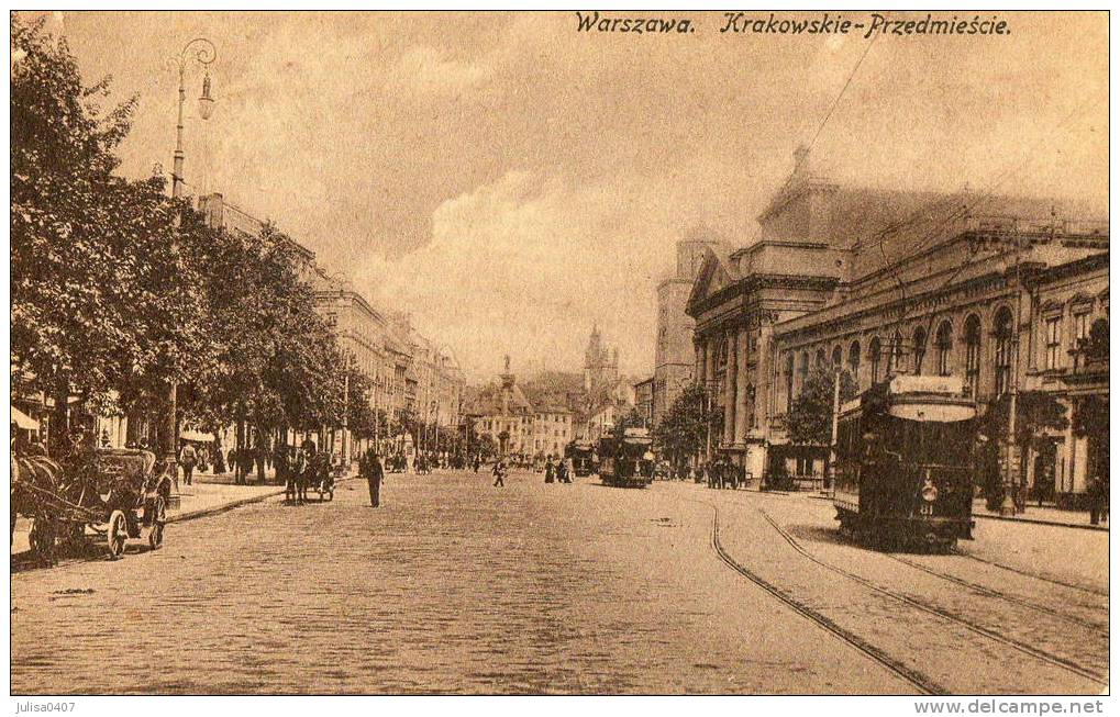 VARSOVIE WARSZAWA (Pologne) Rue Tramway électrique - Pologne