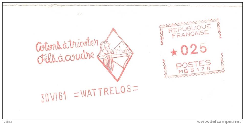 Coton, Tricot, Couture, Fil, Arc, Wattrelos - EMA Havas - Devant D'enveloppe    (158) - Textile