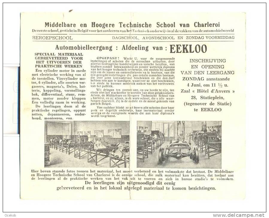 EEKLO/EECLOO/CHARLEROI AUTOMOBIELLEERGANG 1939 - Autres & Non Classés