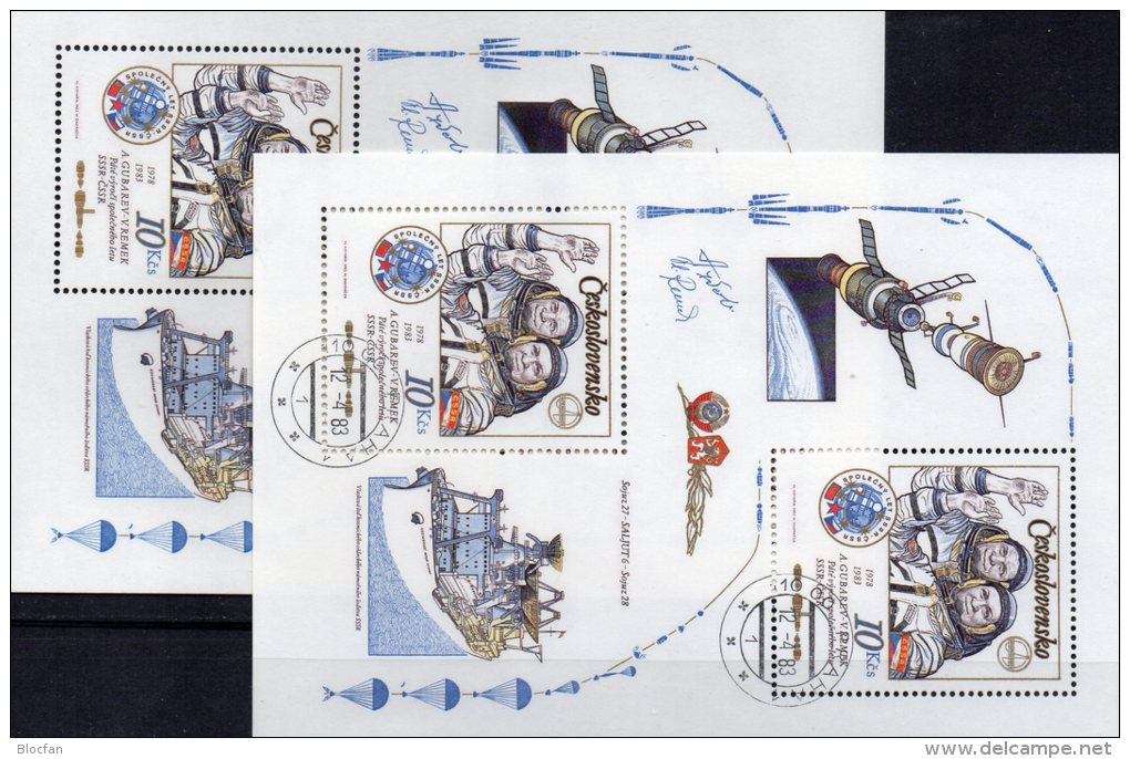 Kosmonauten-Flug Remek CSSR Block 53 ** Plus O 26€ Raumfahrt Kopplung Raketen Bf M/s Space Sheet Of Tschechoslowakei CSR - Russia & USSR