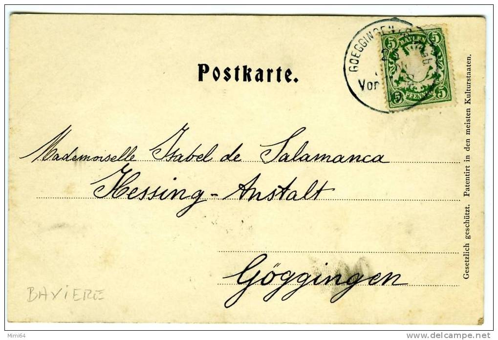 BAVIERE .  AUGSBURG . PARTHIE AM UNTEREN GRABEN .  (  CARTE GAUFFREE DU 24 . 6 . 1900 ) - Augsburg