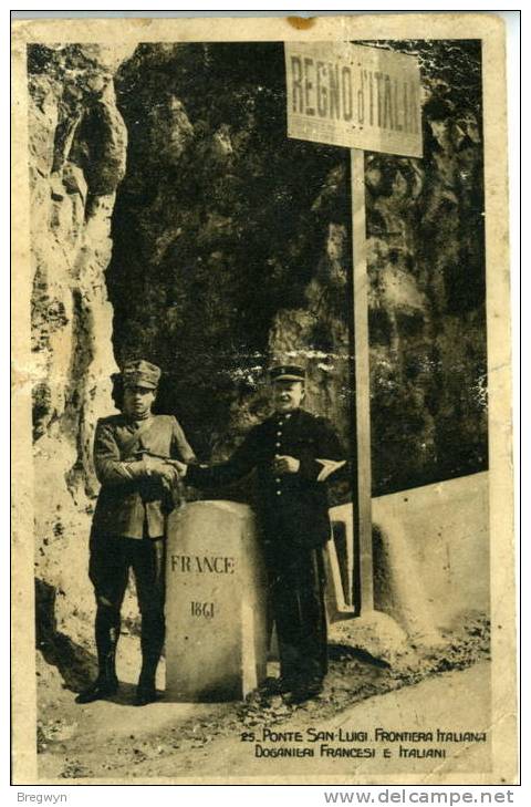 Belle CPA Vintimiglia - Ponte San-Luigi - Frontière Italienne - Douaniers Français Et Italien - Customs