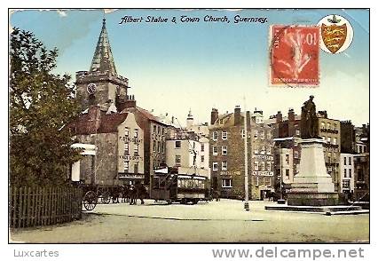 ALBERT STATUE & TOWN CHURCH. GUERNSEY. - Guernsey