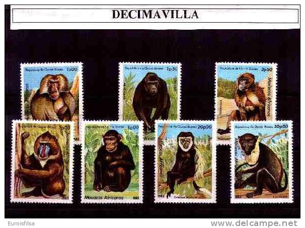 GUINEA BISSAU, 1983, 180/86, SIMIOS - Chimpancés