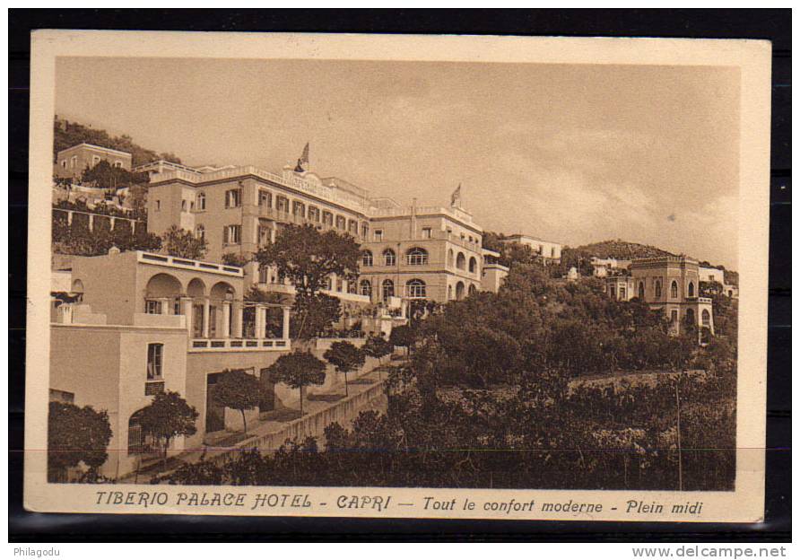 Italie, Carte Postale Du Tiberio Palace Hôtel à Capri, - Napoli (Naples)