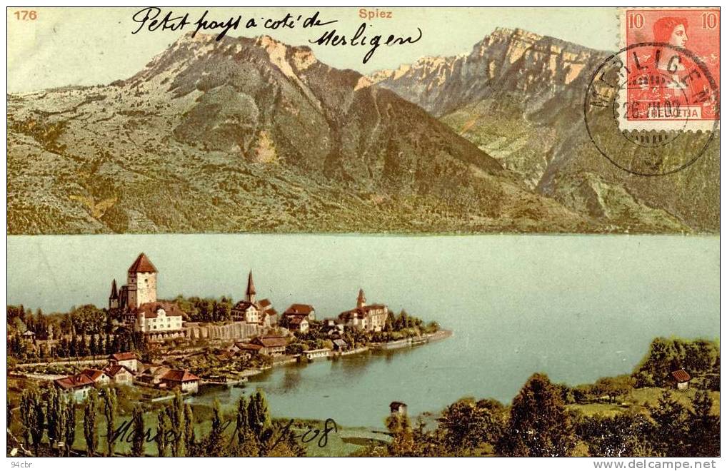 CPA ( SUISSE )   SPIEZ (leger Choc Coin Bas Gauche) - Spiez