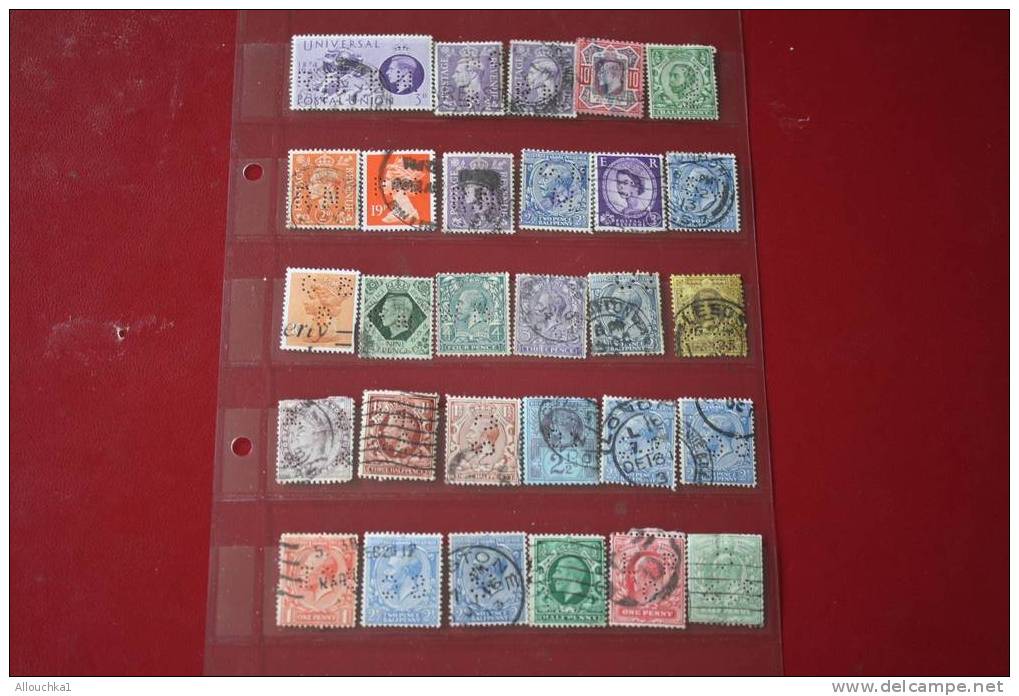 ROYAUME-UNI  -  GREAT- BRITAIN - -perforès-PERFORES - PERFINS-PERFURADO-PERFORATIS -29 TIMBRES - Gezähnt (perforiert)