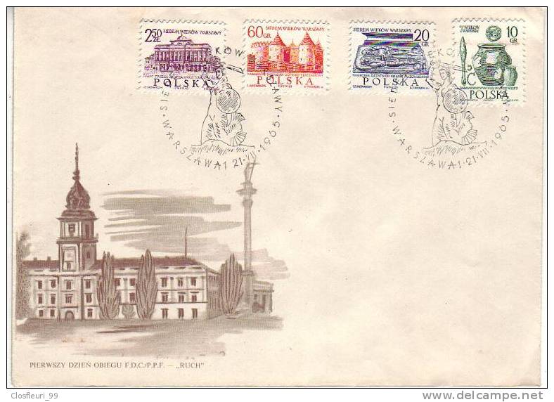 Série  Sur Deux Enveloppes / 21.7.1965 FDC / Lettres Décoratives - Storia Postale