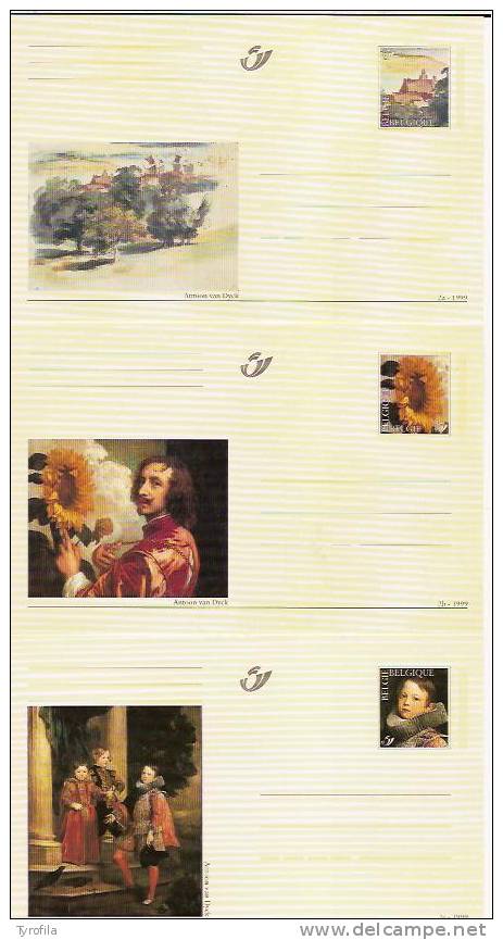 België  Briefkaarten    BK71/BK73   400e Verjaardag Geboorte Anton Van Dijck - Cartoline Illustrate (1971-2014) [BK]