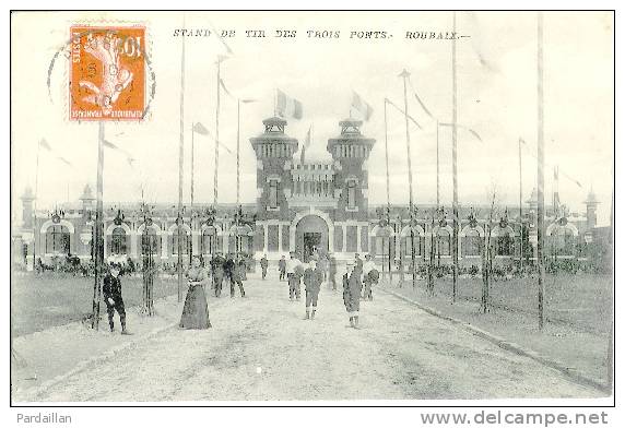 59.  ROUBAIX.  STAND DE TIR DES TROIS PONTS. ANIMATION. 1910 - Tiro (armas)