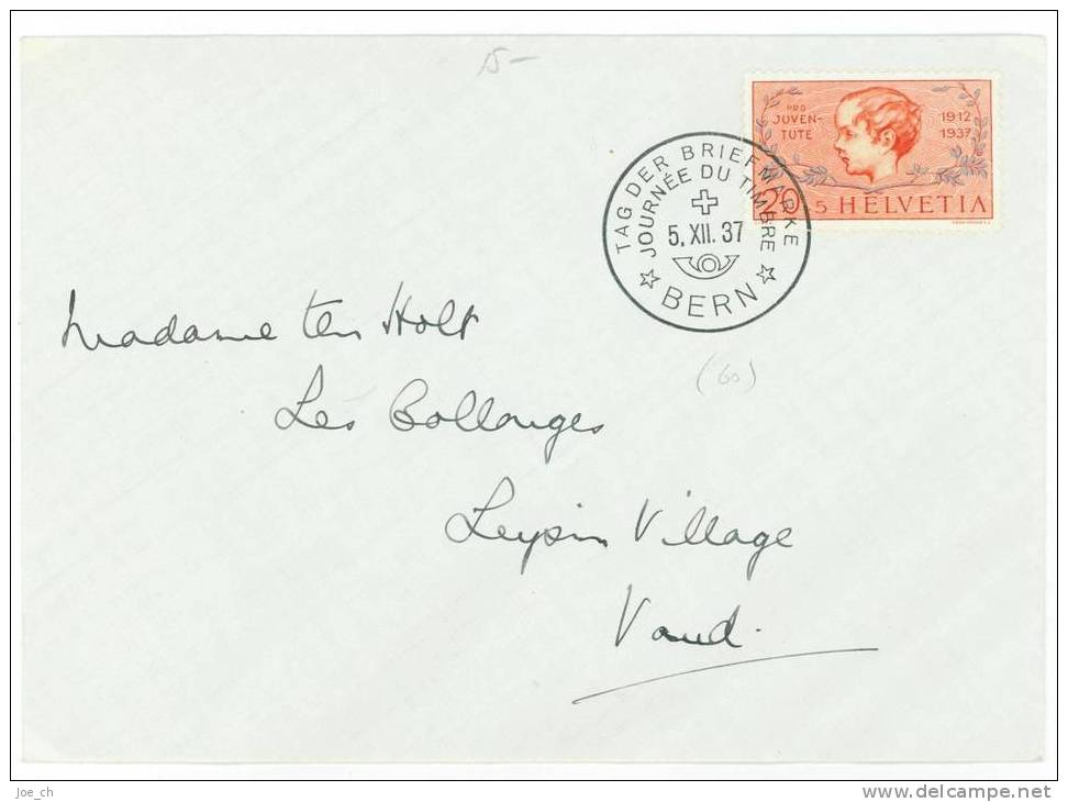 Schweiz/Suisse: Tag Der Briefmarke 1937, 3 Scans - Briefe U. Dokumente