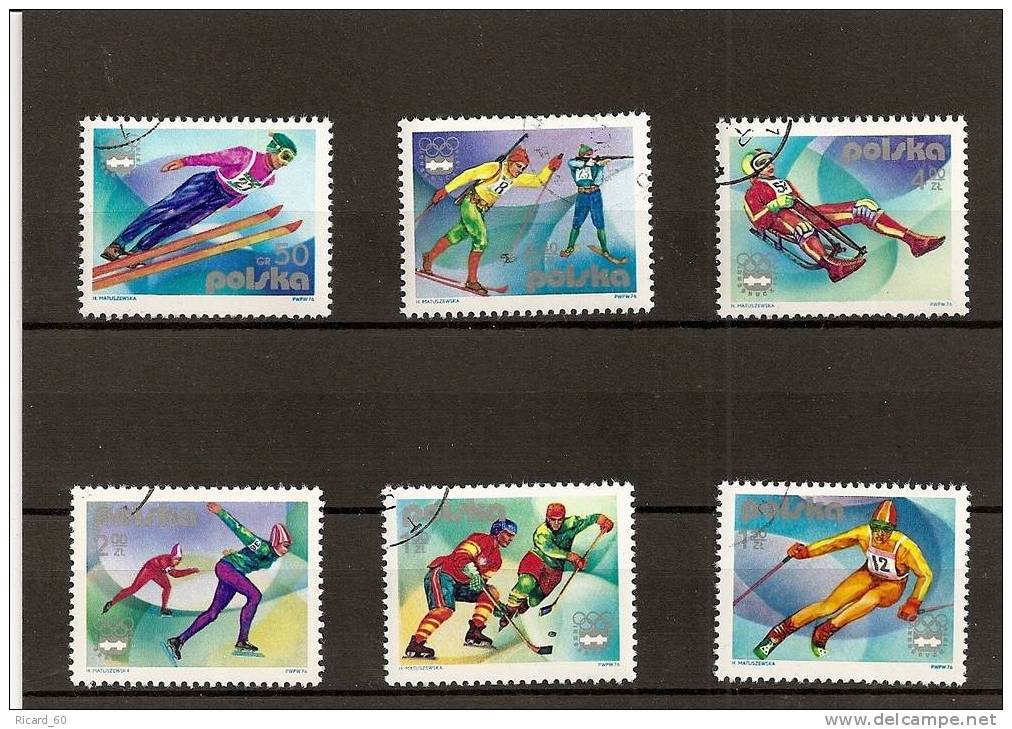 Timbres Oblitérés De Pologne, Série Complète , Jeux Olympiques De Innsbrück, Biathlon, Ski, Hockey Sur Glace, Patinage - Winter 1976: Innsbruck