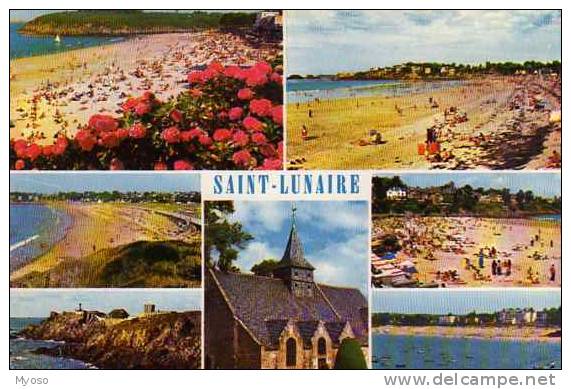 35 ST LUNAIRE La Grande Plage La Plage De Longchamps La Pointe Du Decolle L´Eglise De La Plage - Saint-Lunaire