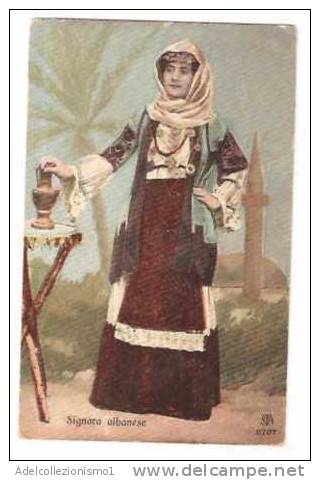 18850)cartolina Illustratoria  Vestiario Femminile - Signora Albanese - Nuova - Albanien