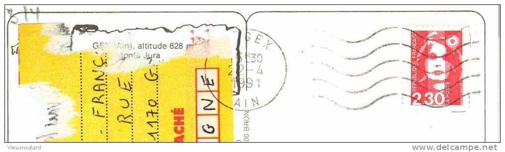 CPSM.  GEX. LES MONTS JURA. VUE AERIENNE. DATEE 1991. - Gex