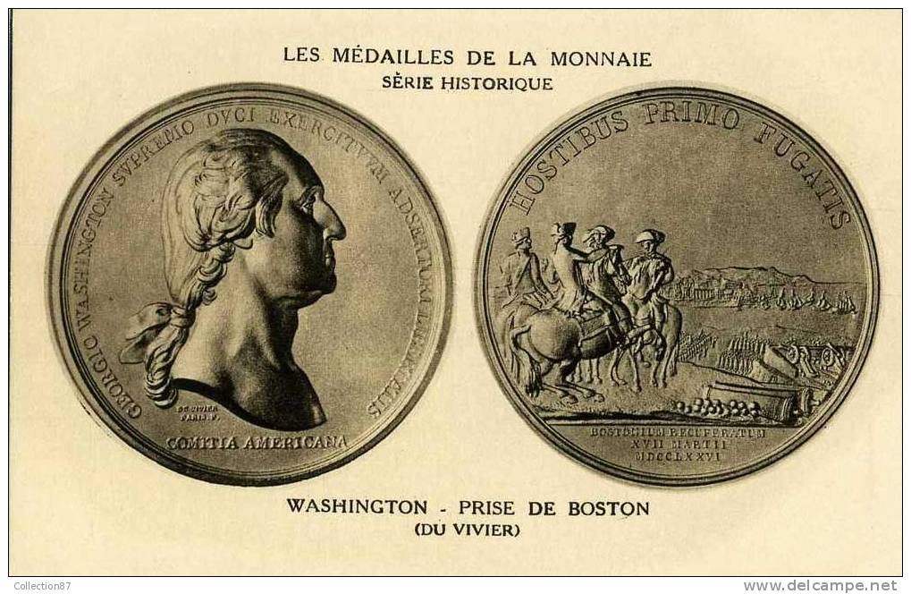 LES MEDAILLES De La MONNAIE - WASHINGTON  PRISE De BOSTON - VOIR DOS - Monete (rappresentazioni)