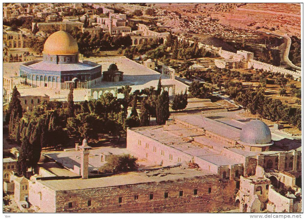 PALESTINA GERUSALEMME 1980 VEDUTA AEREA DELLA MOSCHEA DI OMAR, CON LA CUPOLA DELLA ROCCIA - Palestine