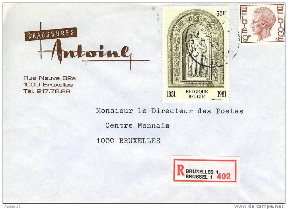 Bruxelles 402 - Affranchissement Multiple - BELGIQUE - LETTRE RECOMMANDEE - 1981 - Lettres & Documents