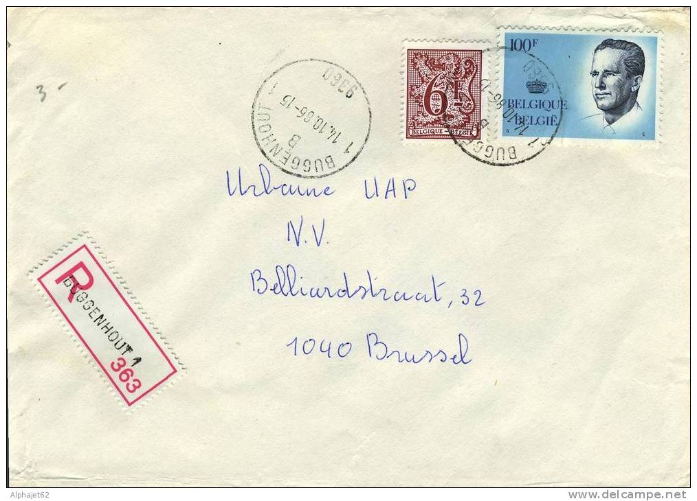 Buggenhout 363 - Affranchissement Multiple - BELGIQUE - LETTRE RECOMMANDEE - 1986 - Briefe U. Dokumente