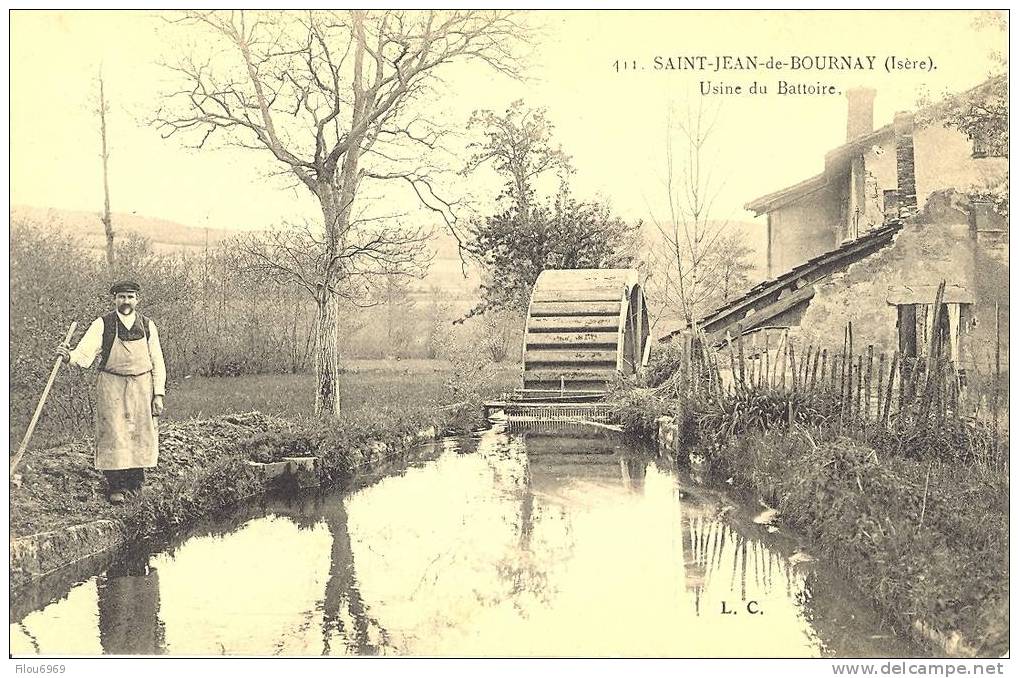 RARE CARTE POSTALE  SAINT JEAN DE BOURNAY   USINE DU BATTOIRE - La Tour-du-Pin