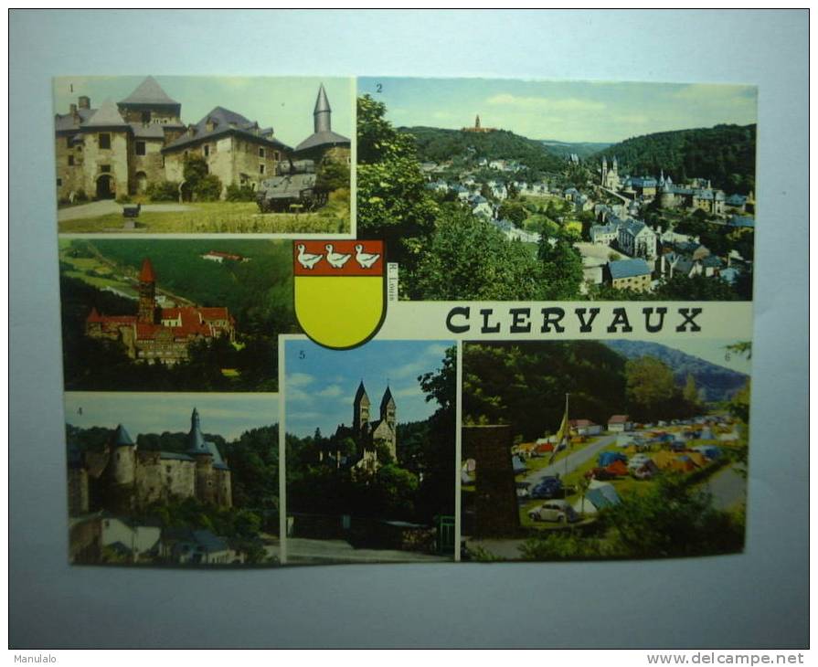 Clervaux - Entrée Du Château , Panorama , Abbaye , Château , Eglise , Camping - Clervaux