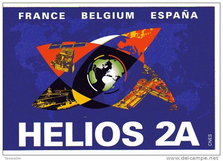 AUTOCOLLANT - ESPACE SATELLITE - HELIOS 2A FRANCE BELGIUM ESPANA - C.N.E.S. - Otros & Sin Clasificación