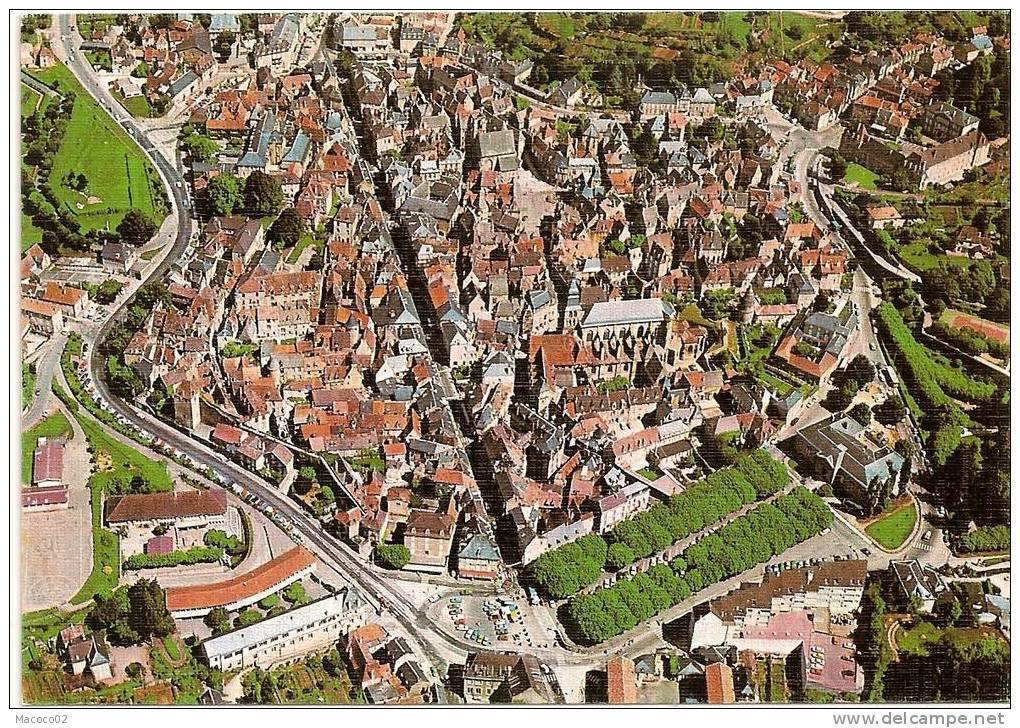 SARLAT Dpt 24 Vue D'avion Du Centre Carte Tissée Etat Superbe - Sarlat La Caneda