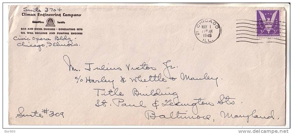 GOOD USA Postal Cover 1945 - Nice Stamped: Eagle - Cartas & Documentos