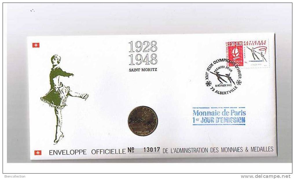 Jeux Olympiques D´Albertville. Saint Morritz 1928 1948 - Monnaies
