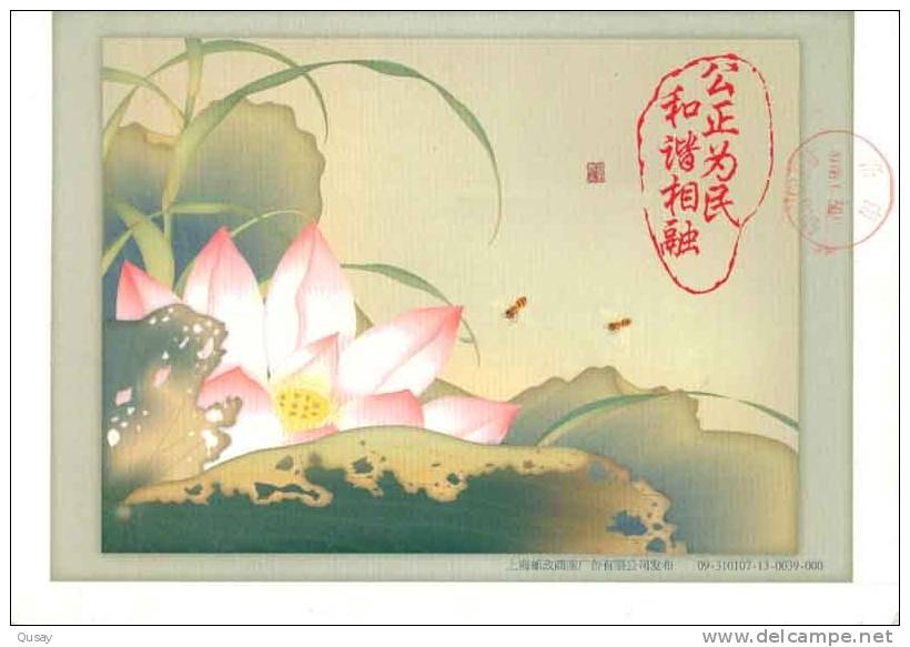Insect Honeybee Lotus Flower   ,   Prepaid Card , Postal Stationery - Honingbijen