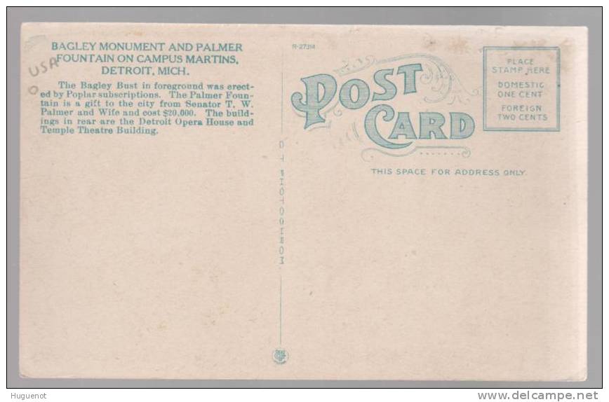 B - CARTE POSTALE - ETATS-UNIS - U.S.A - MICHIGAN - DETROIT - - Other & Unclassified