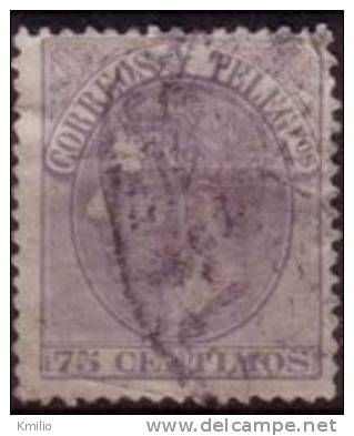 Edifil 211 1882 Alfonso XII 75 Cts Violeta En Usado - Gebruikt