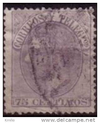 Edifil 211 1882 Alfonso XII 75 Cts Violeta En Usado - Oblitérés