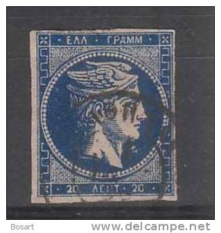 Grèce  Timbre Mercure 1861.62.Ob.n°14A C.95 € - Gebruikt
