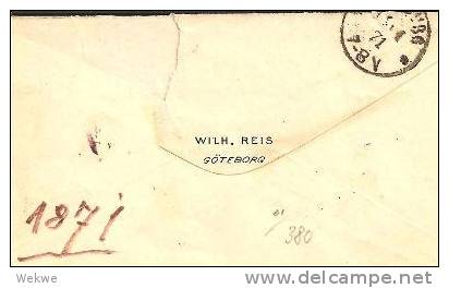 S039/  - SCHWEDEN -  Brief,  Ex Göteborg Nach Hamburg 1871, Michel 10 B + 14 - Briefe U. Dokumente