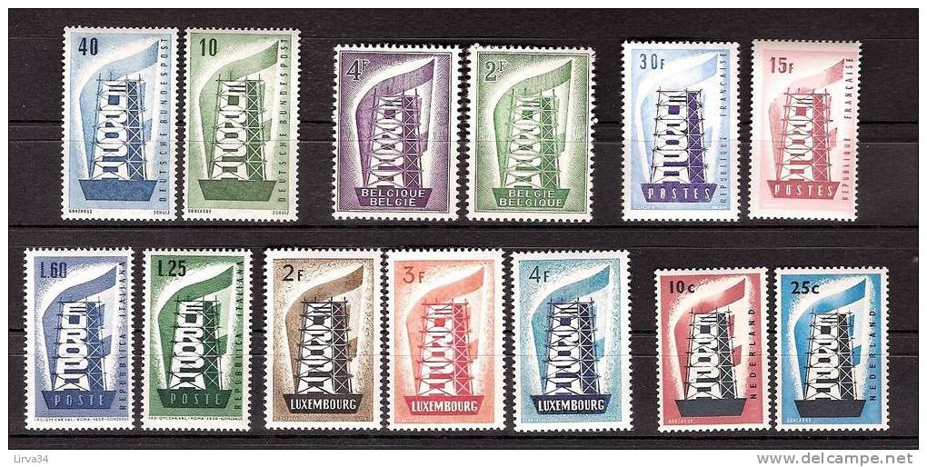 EUROPA 1956 - ANNEE COMPLETE : 13 Valeurs- TIMBRES NEUFS** LUXE- COTE : 725 E - 1956