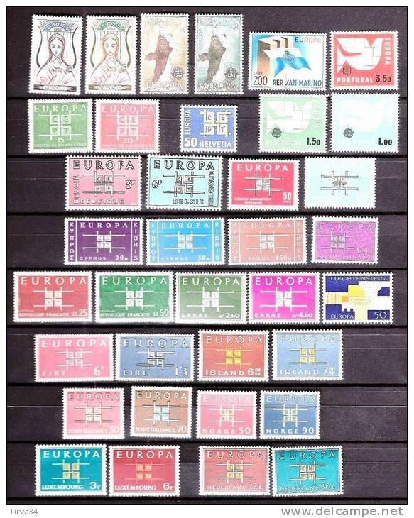 EUROPA 1963 - ANNEE COMPLETE : 36  Valeurs- TIMBRES NEUFS ** LUXE- COTE : 160e - 1963