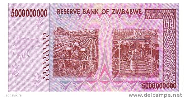 ZIMBABWE   5 Billions De Dollars  Emission De 2008     ***** BILLET  NEUF ***** - Zimbabwe