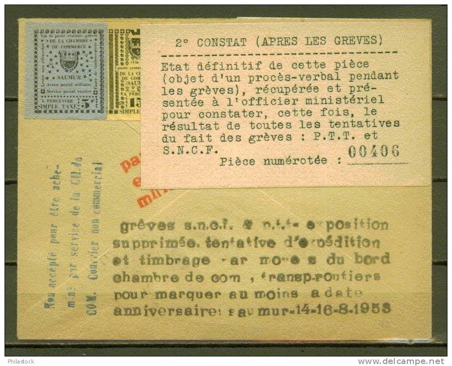 FRANCE GREVE De SAUMUR N° 4 & 6 S/Lettre Entiére Voyagée En Hors Sac - Autres & Non Classés