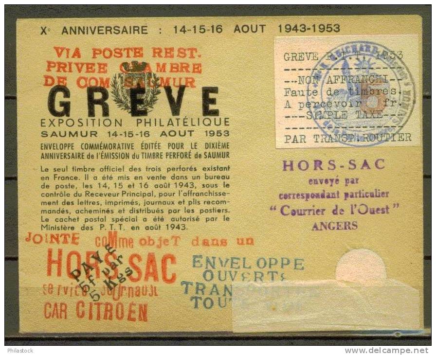 FRANCE GREVE De SAUMUR N° 4 & 6 S/Lettre Entiére Voyagée En Hors Sac - Other & Unclassified