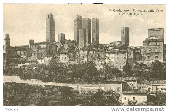 ITALIE-ref 554- S Gimignano- Panorama Delle Torri Visto Dall Ospedale   - Carte Bon Etat - Autres & Non Classés