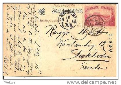 CH-AP001b/  CHINA - Mandschukuo Nach Schweden 1916 (Mukden) Brief, Cover, Letter, Lettre - 1932-45 Mandchourie (Mandchoukouo)